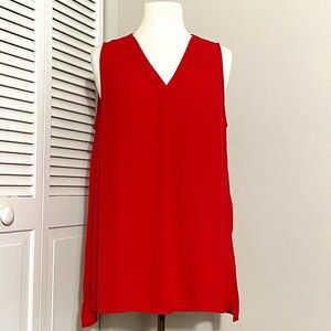 Pleione Cherry Red Sleeveless Lightweight Sleeveless Blouse Size XL